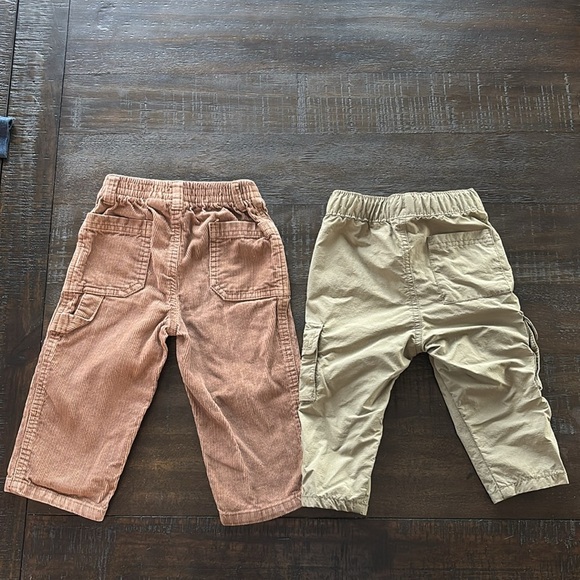 Sonoma & Old Navy 18m Bundle Brown Corduroy, Olive Nylon Pants - Picture 2 of 5